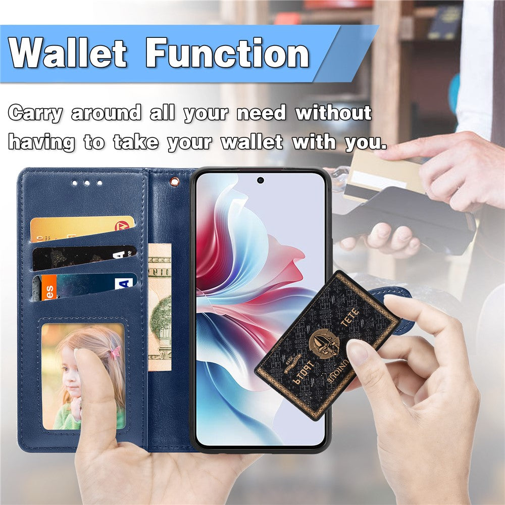 For Xiaomi 17 Pro Max Case Wallet Stand Leather Phone Cover with Wrist Strap - Blue