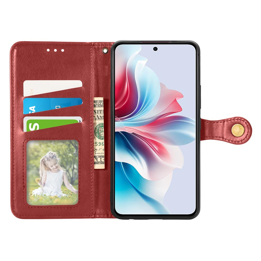 For Xiaomi 17 Pro Max Case Wallet Stand Leather Phone Cover with Wrist Strap - Red