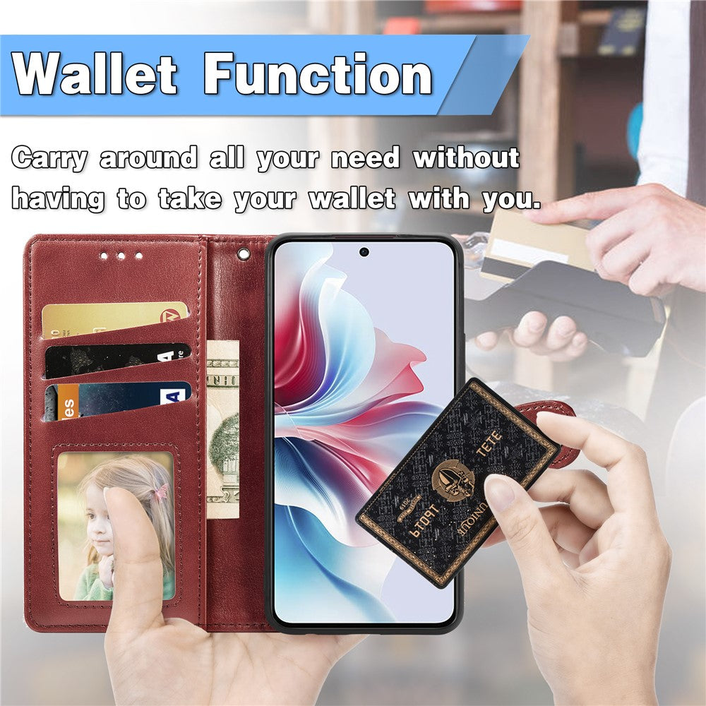 For Xiaomi 17 Pro Max Case Wallet Stand Leather Phone Cover with Wrist Strap - Red