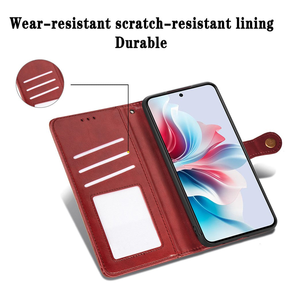 For Xiaomi 17 Pro Max Case Wallet Stand Leather Phone Cover with Wrist Strap - Red