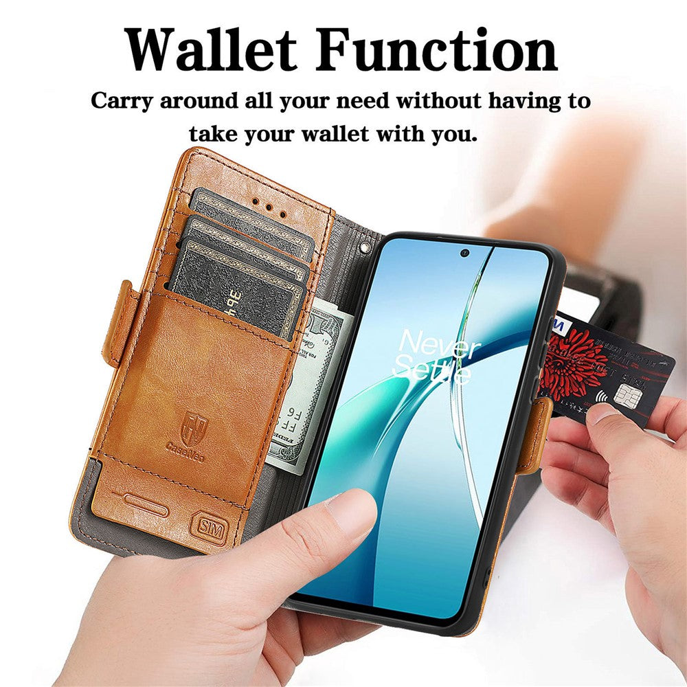 CASENEO For Xiaomi 17 Pro Max Phone Cases PU Leather Cover Stand with RFID Blocking Wallet - Light Brown