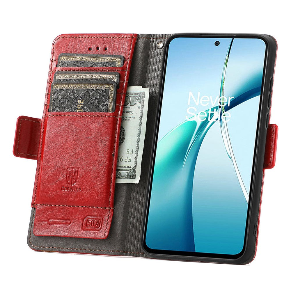CASENEO For Xiaomi 17 Pro Max Phone Cases PU Leather Cover Stand with RFID Blocking Wallet - Red