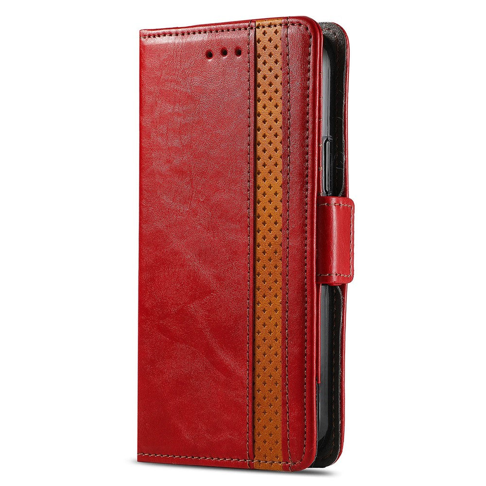 CASENEO For Xiaomi 17 Pro Max Phone Cases PU Leather Cover Stand with RFID Blocking Wallet - Red