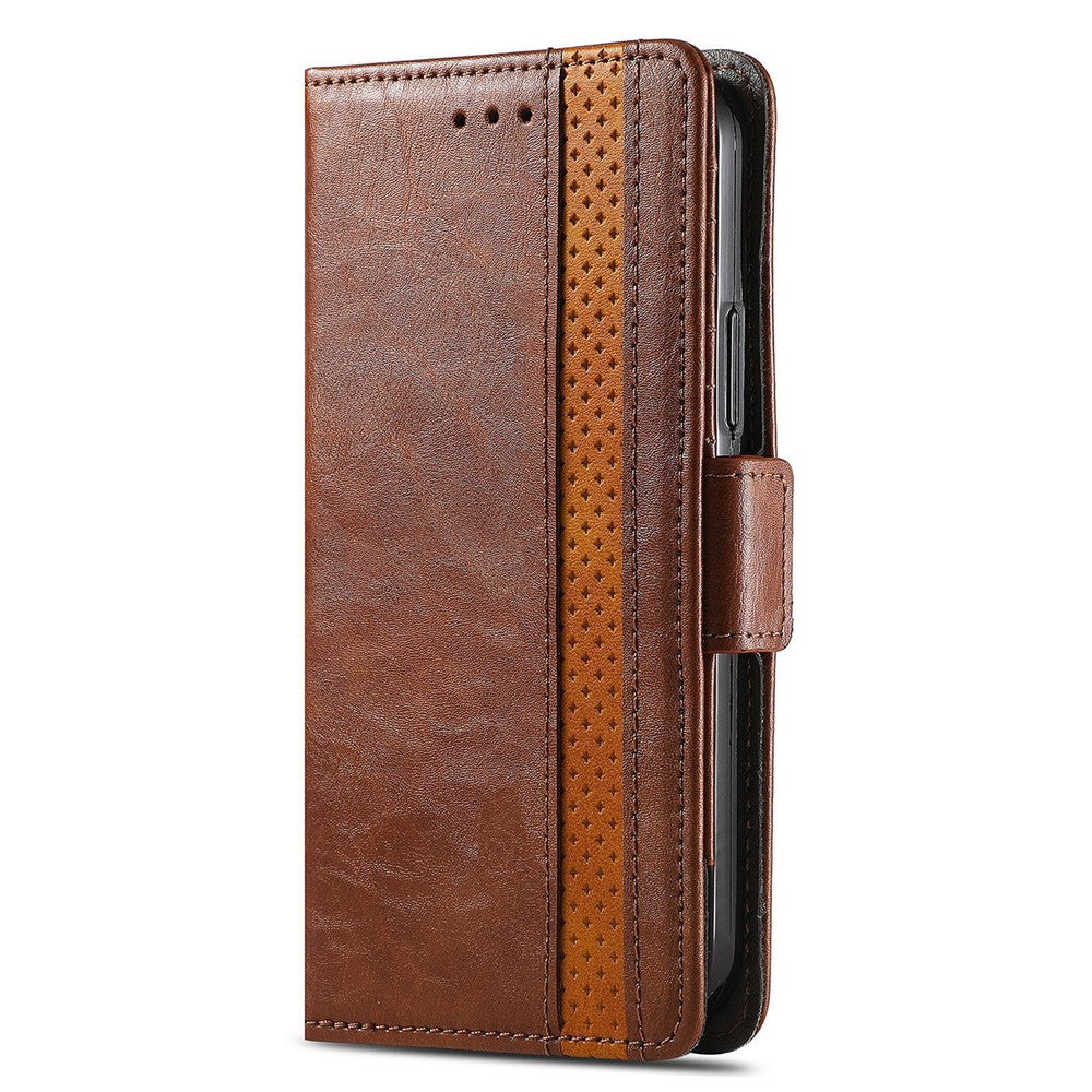 CASENEO For Xiaomi 17 Pro Max Phone Cases PU Leather Cover Stand with RFID Blocking Wallet - Dark Brown