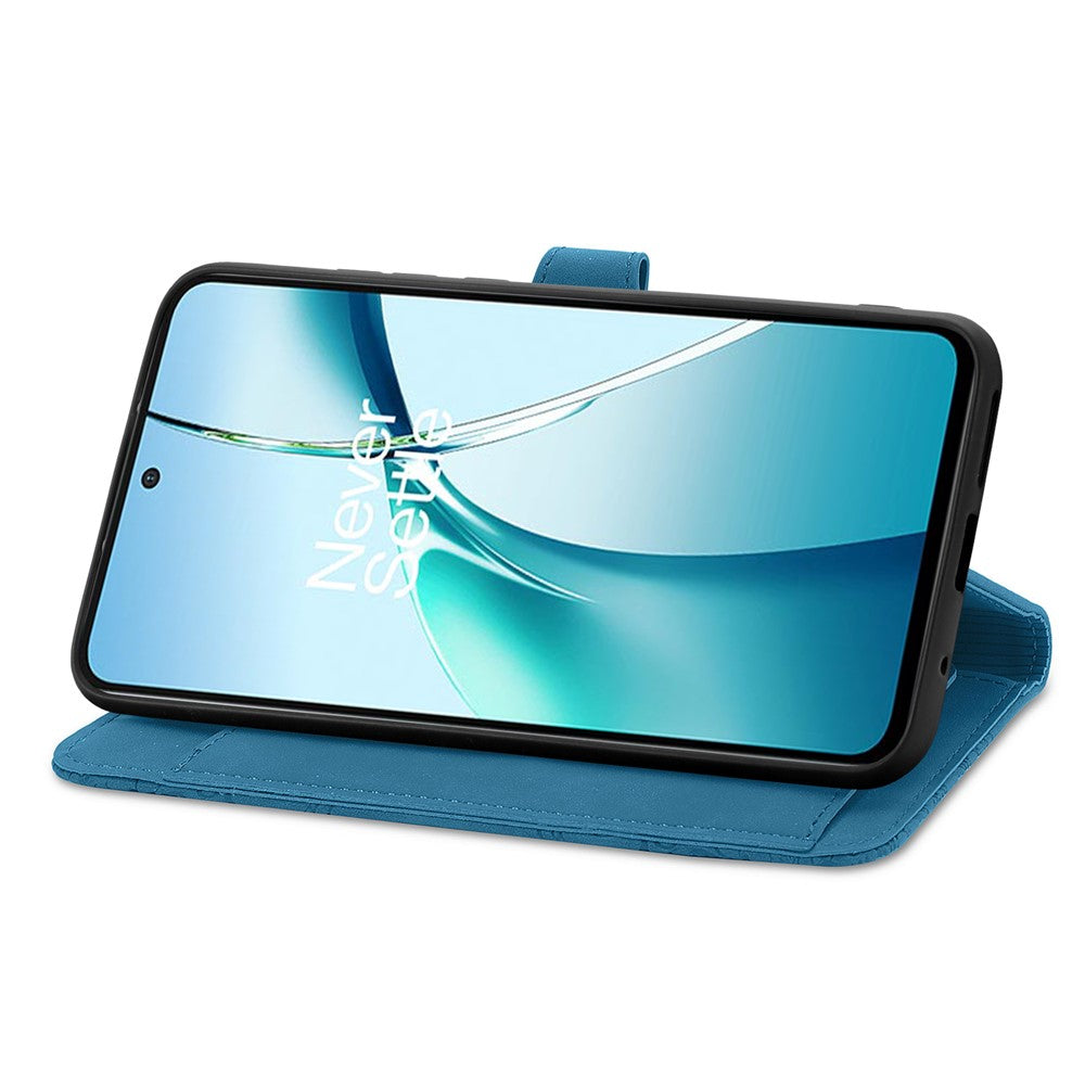 For Xiaomi 17 Pro Max Zipper Wallet Case with Strap Flower Imprint PU Leather Phone Cover - Blue