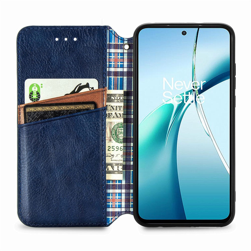 For Xiaomi 17 Pro Max Case Rhombus Imprint PU Leather Wallet Phone Cover - Blue