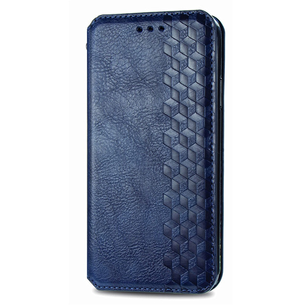 For Xiaomi 17 Pro Max Case Rhombus Imprint PU Leather Wallet Phone Cover - Blue