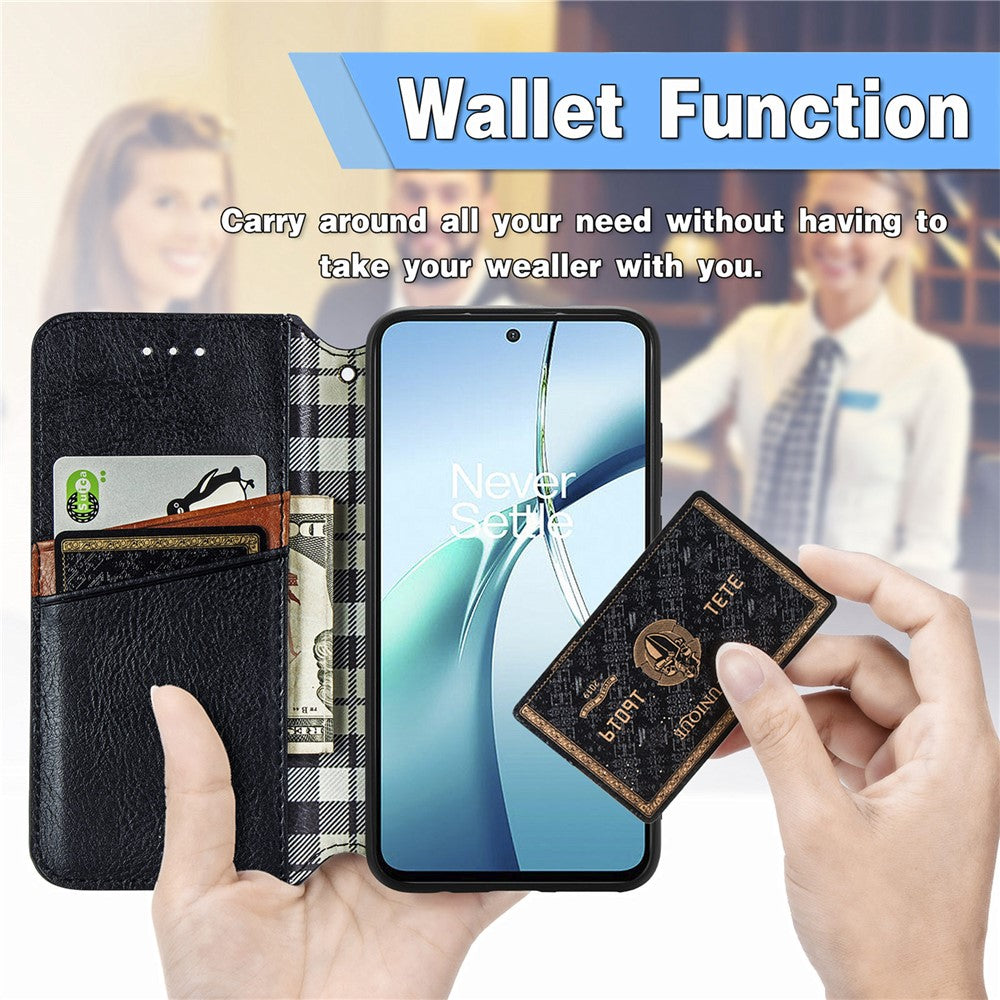 For Xiaomi 17 Pro Max Case Rhombus Imprint PU Leather Wallet Phone Cover - Black