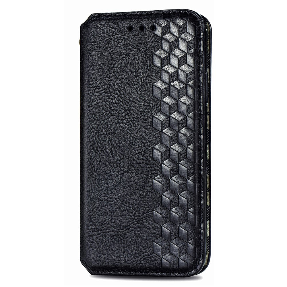 For Xiaomi 17 Pro Max Case Rhombus Imprint PU Leather Wallet Phone Cover - Black