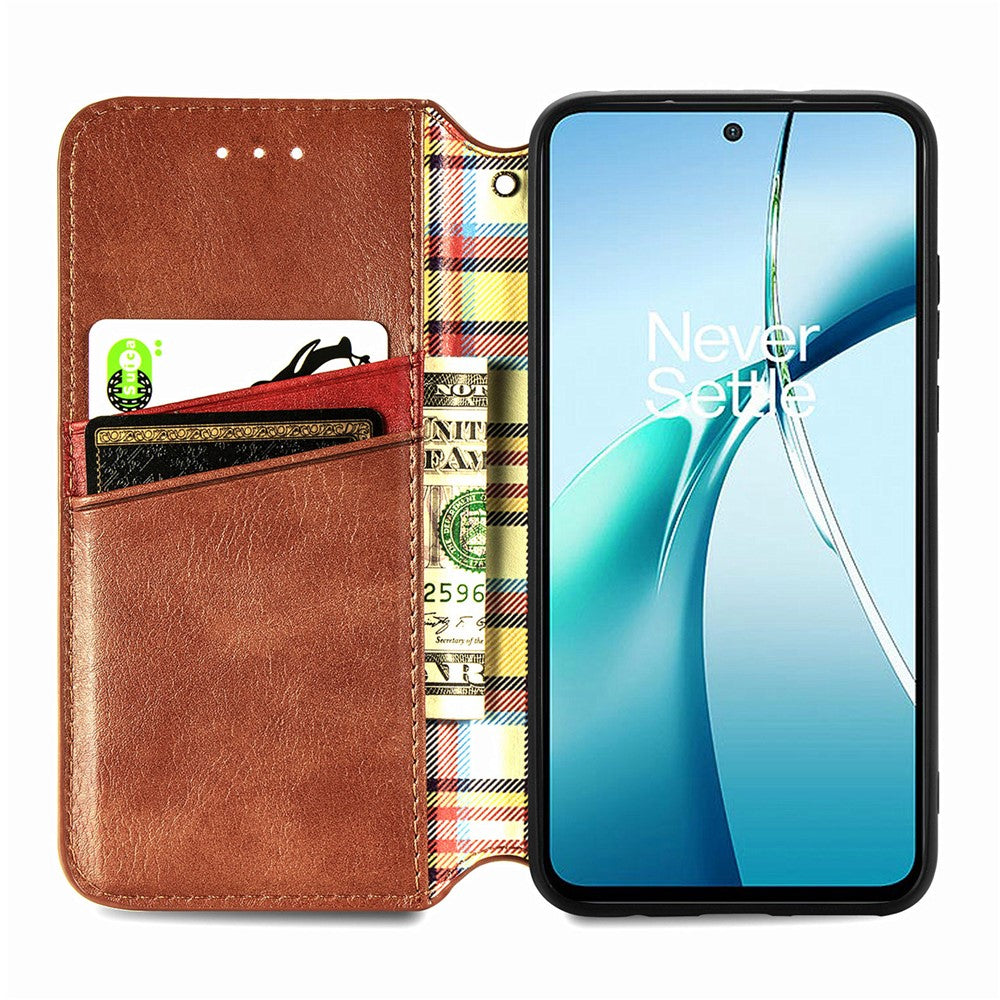 For Xiaomi 17 Pro Max Case Rhombus Imprint PU Leather Wallet Phone Cover - Brown