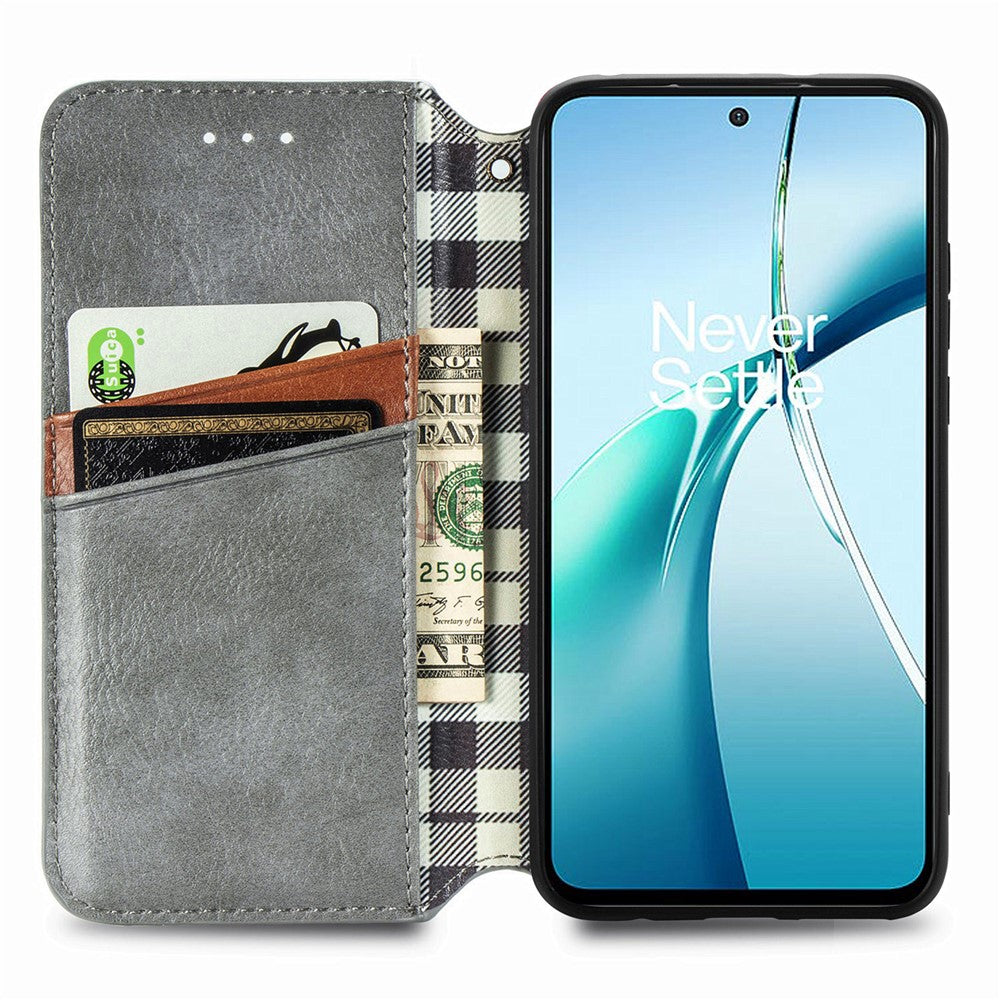For Xiaomi 17 Pro Max Case Rhombus Imprint PU Leather Wallet Phone Cover - Grey