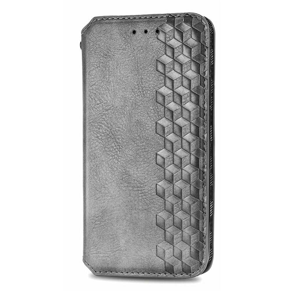 For Xiaomi 17 Pro Max Case Rhombus Imprint PU Leather Wallet Phone Cover - Grey