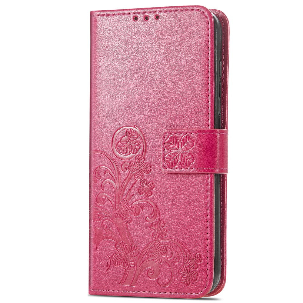 For Xiaomi 17 Pro Max Leather Case Four-Leaf Clover Wallet Phone Cover - Rose