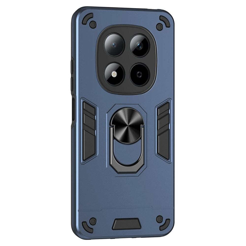 For Xiaomi Redmi Note 15 Pro 5G (Global) Case PC + TPU Drop Defend Phone Cover with Ring Kickstand - Blue