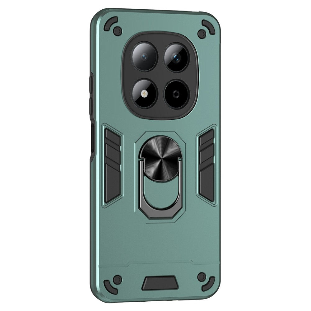For Xiaomi Redmi Note 15 Pro 5G (Global) Case PC + TPU Drop Defend Phone Cover with Ring Kickstand - Green