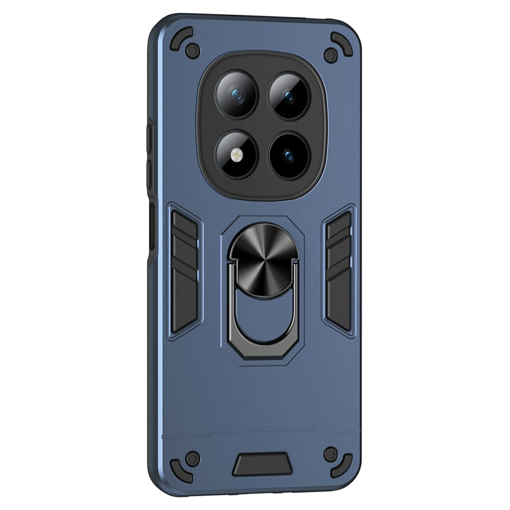 For Xiaomi Poco M8 Pro 5G / Redmi Note 15 Pro+ 5G (Global) Case PC + TPU Drop Defend Phone Cover with Ring Kickstand - Blue