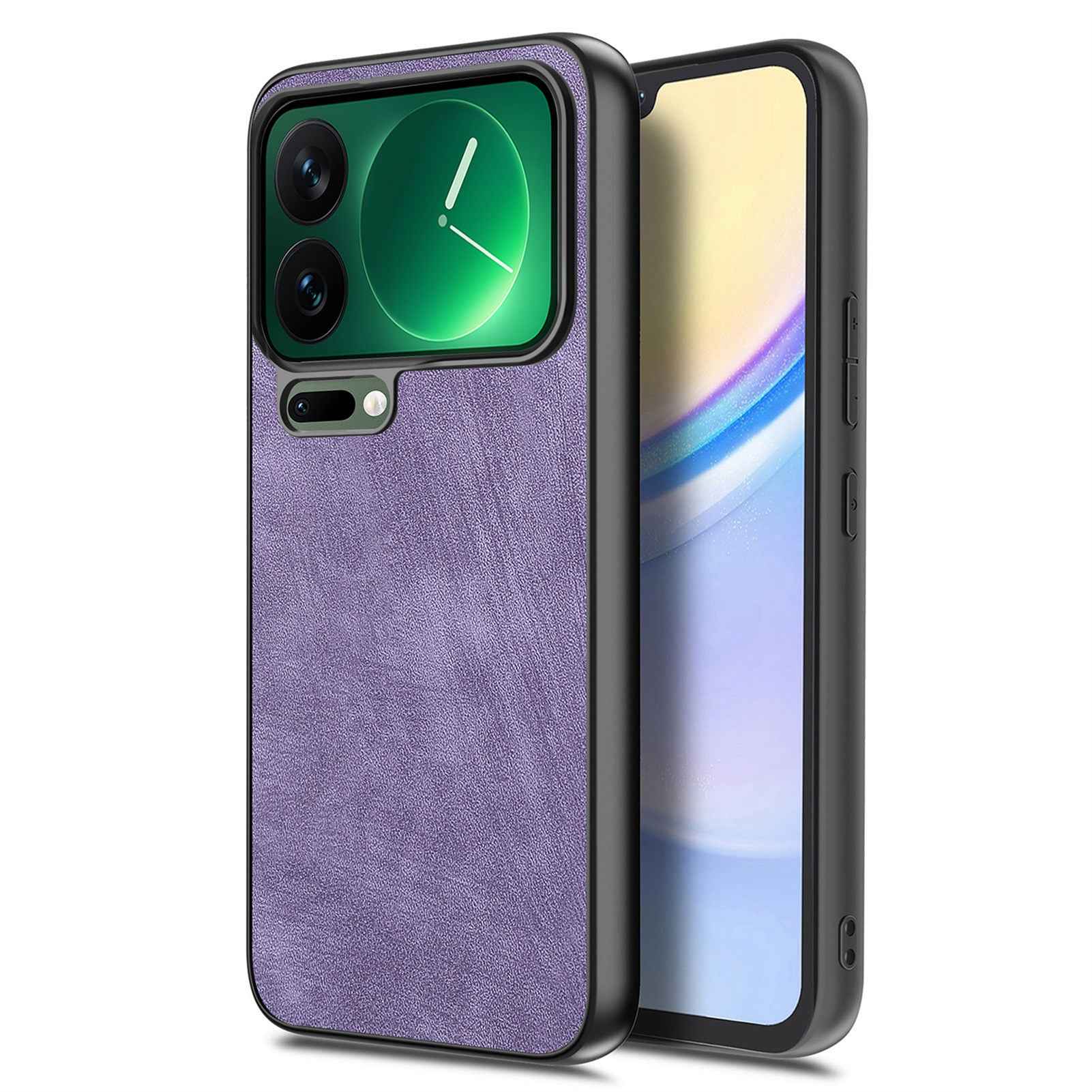 For Xiaomi 17 Pro Case Shockproof Slim Retro Leather Phone Back Cover - Purple