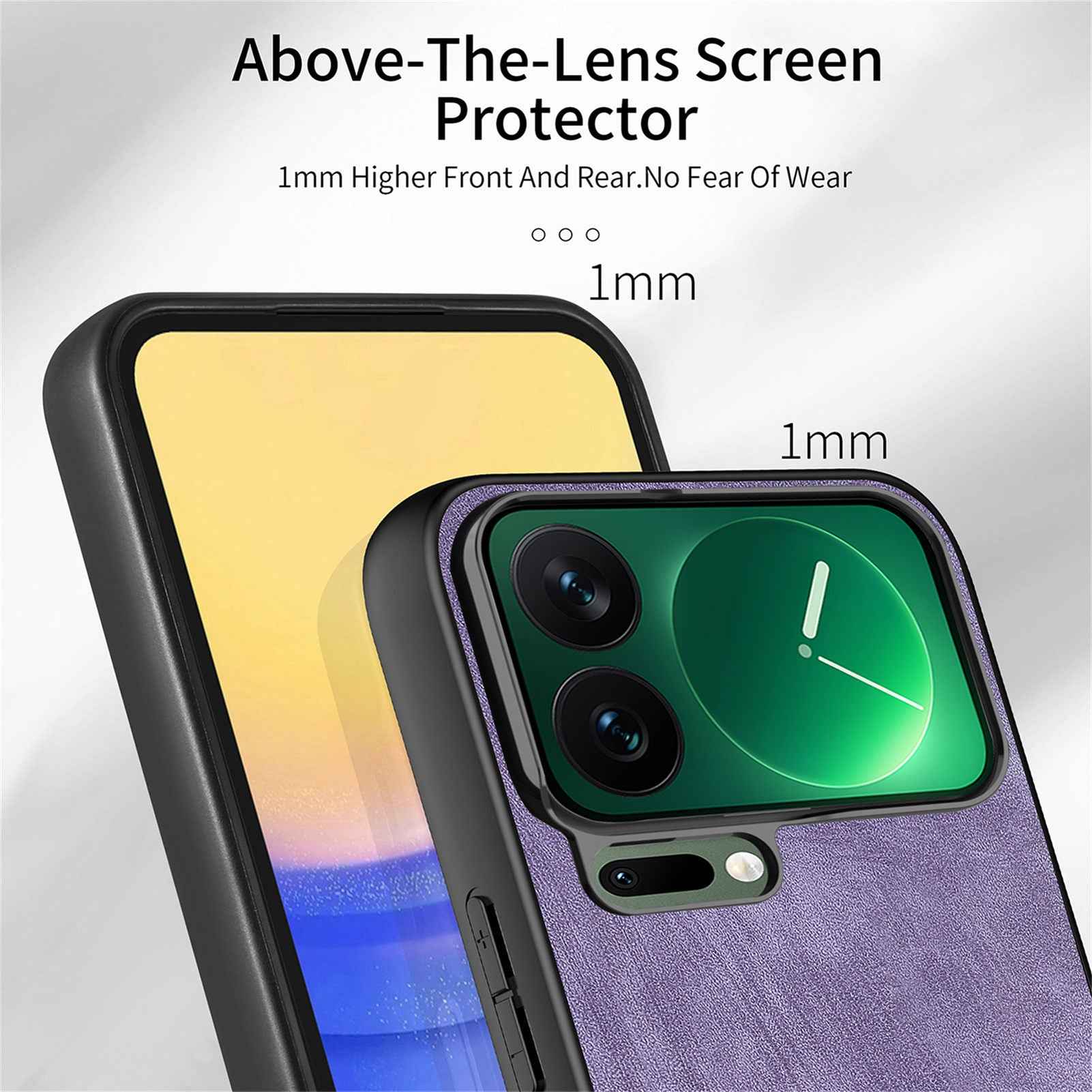 For Xiaomi 17 Pro Case Shockproof Slim Retro Leather Phone Back Cover - Purple
