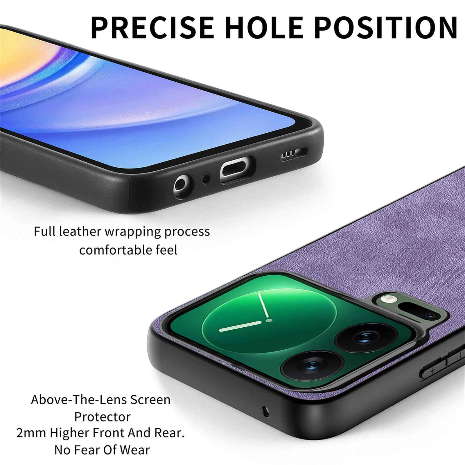 For Xiaomi 17 Pro Case Shockproof Slim Retro Leather Phone Back Cover - Purple