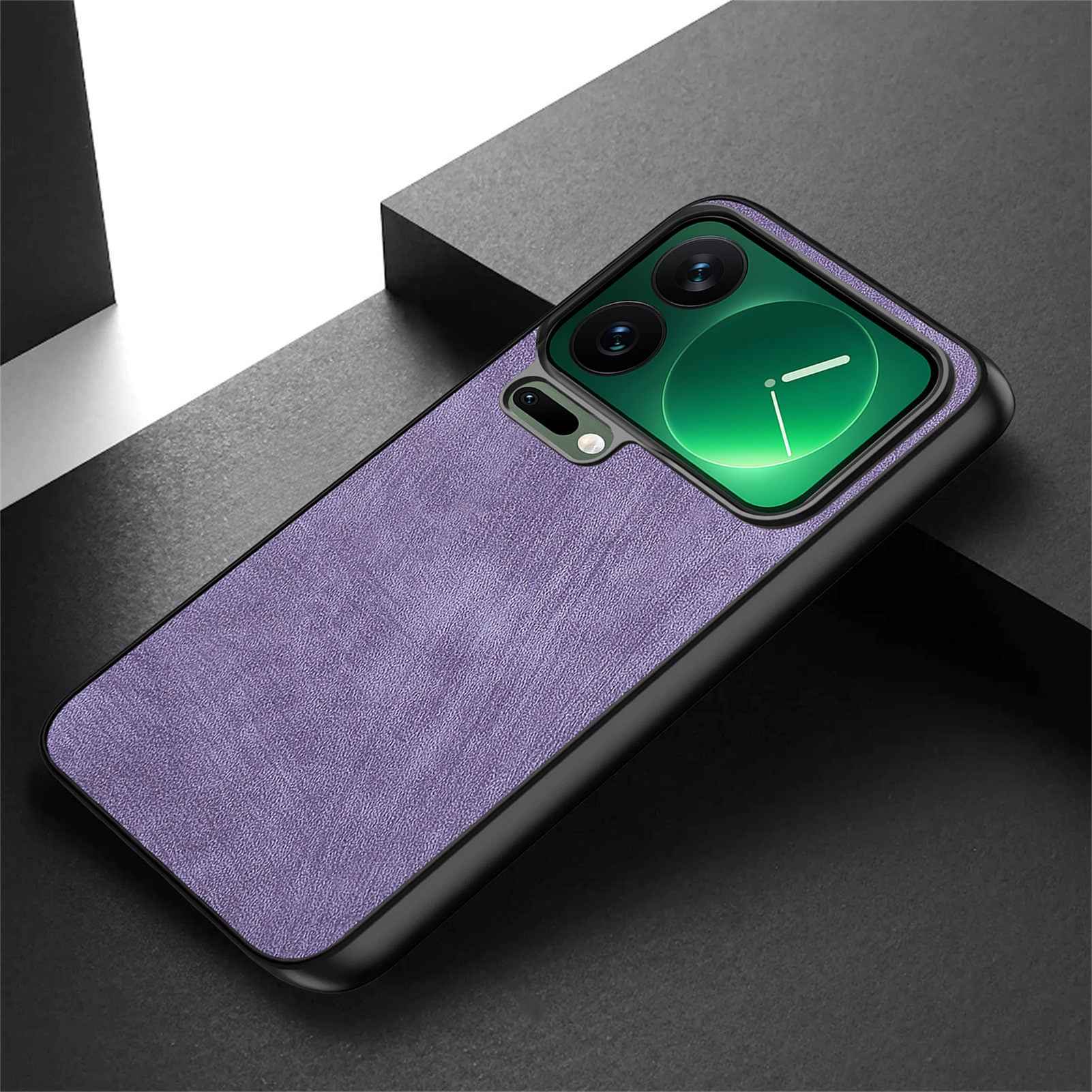 For Xiaomi 17 Pro Case Shockproof Slim Retro Leather Phone Back Cover - Purple