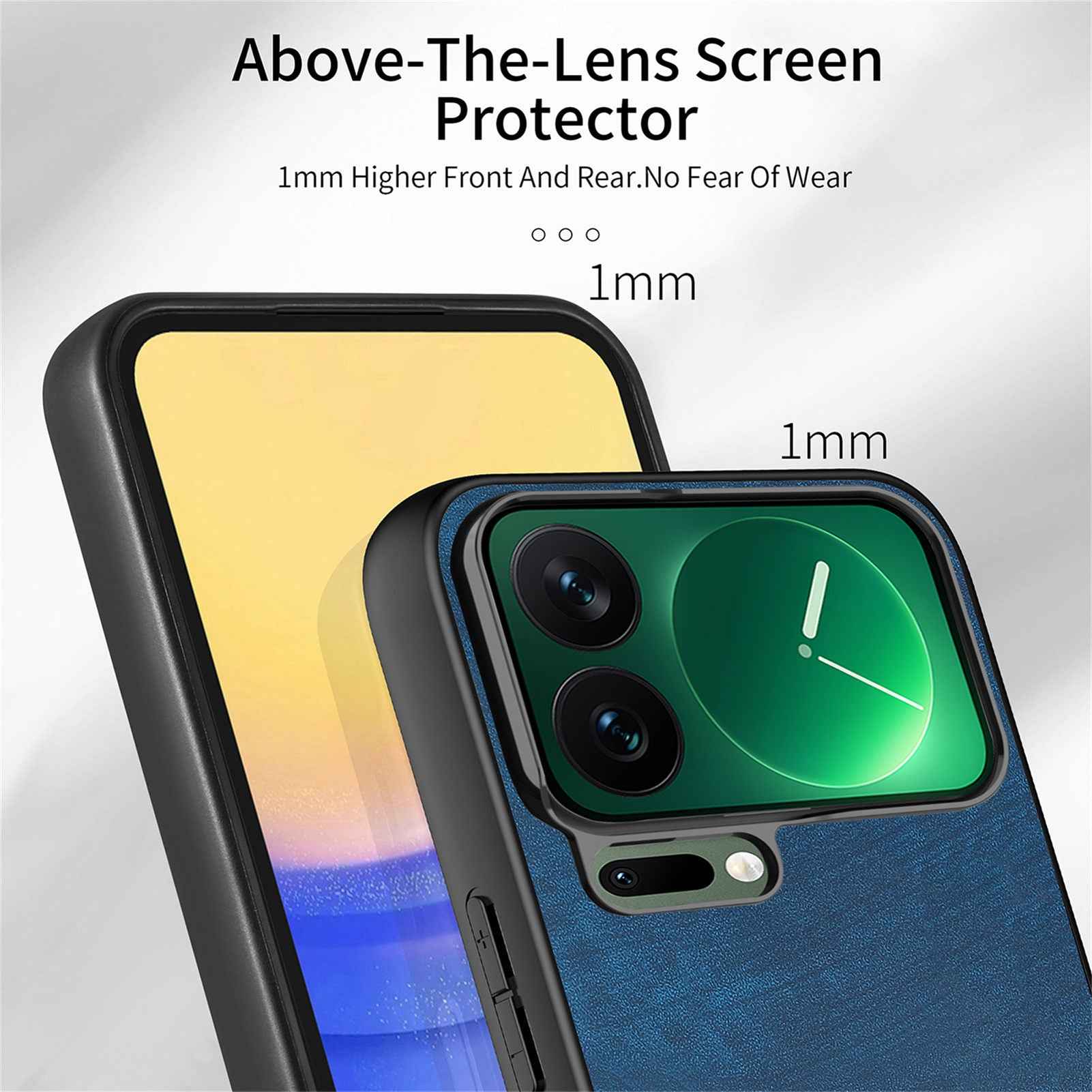 For Xiaomi 17 Pro Case Shockproof Slim Retro Leather Phone Back Cover - Blue