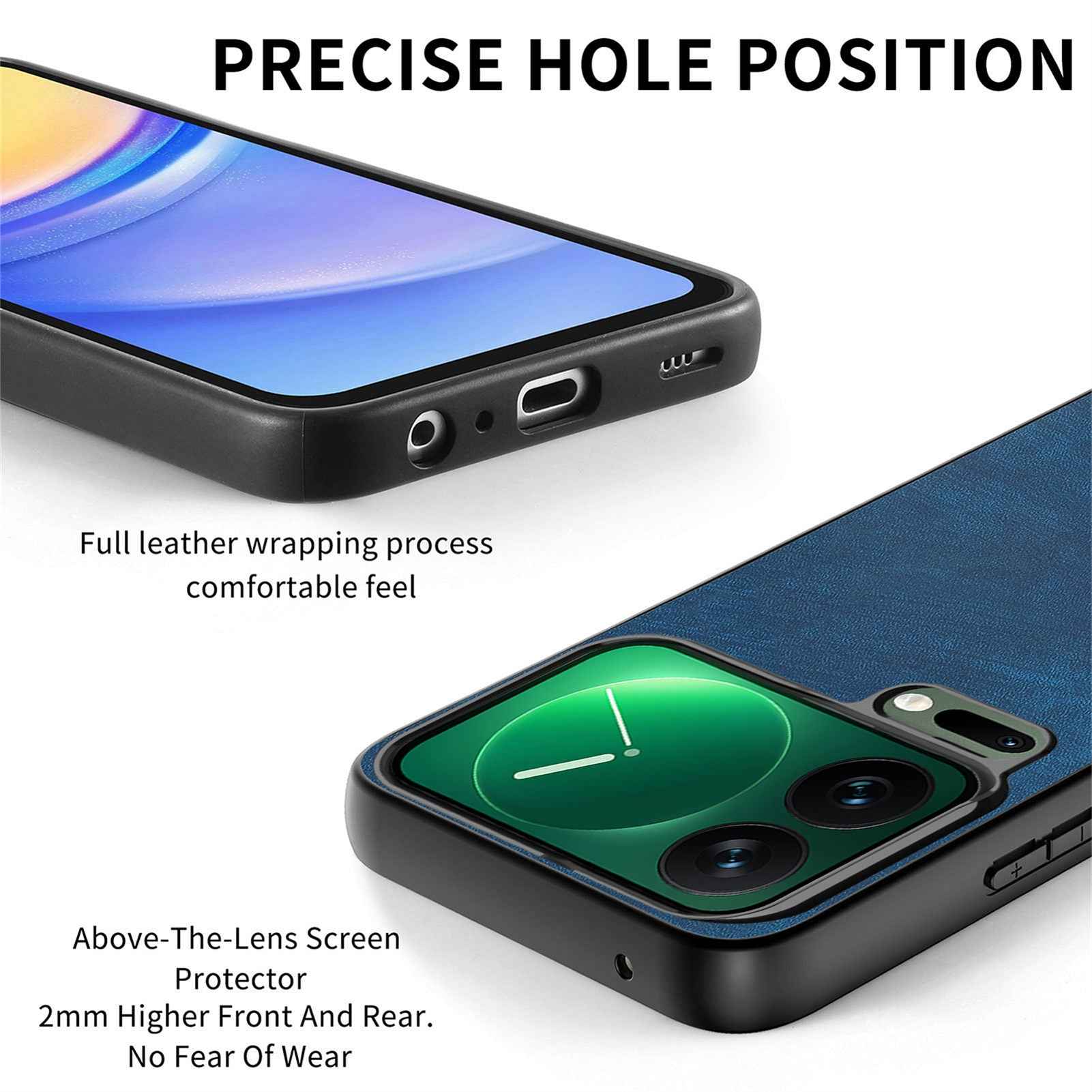 For Xiaomi 17 Pro Case Shockproof Slim Retro Leather Phone Back Cover - Blue