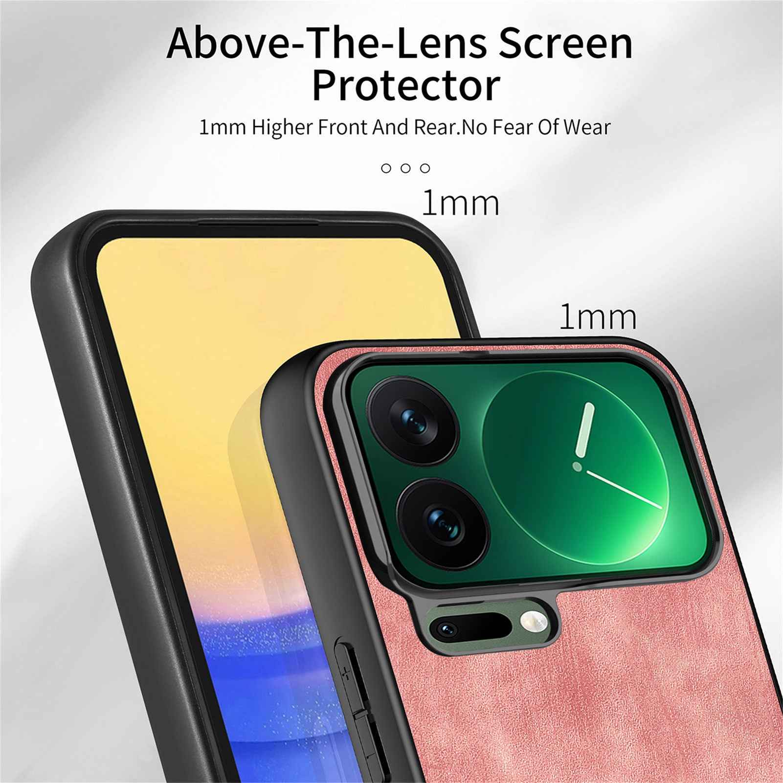 For Xiaomi 17 Pro Case Shockproof Slim Retro Leather Phone Back Cover - Pink