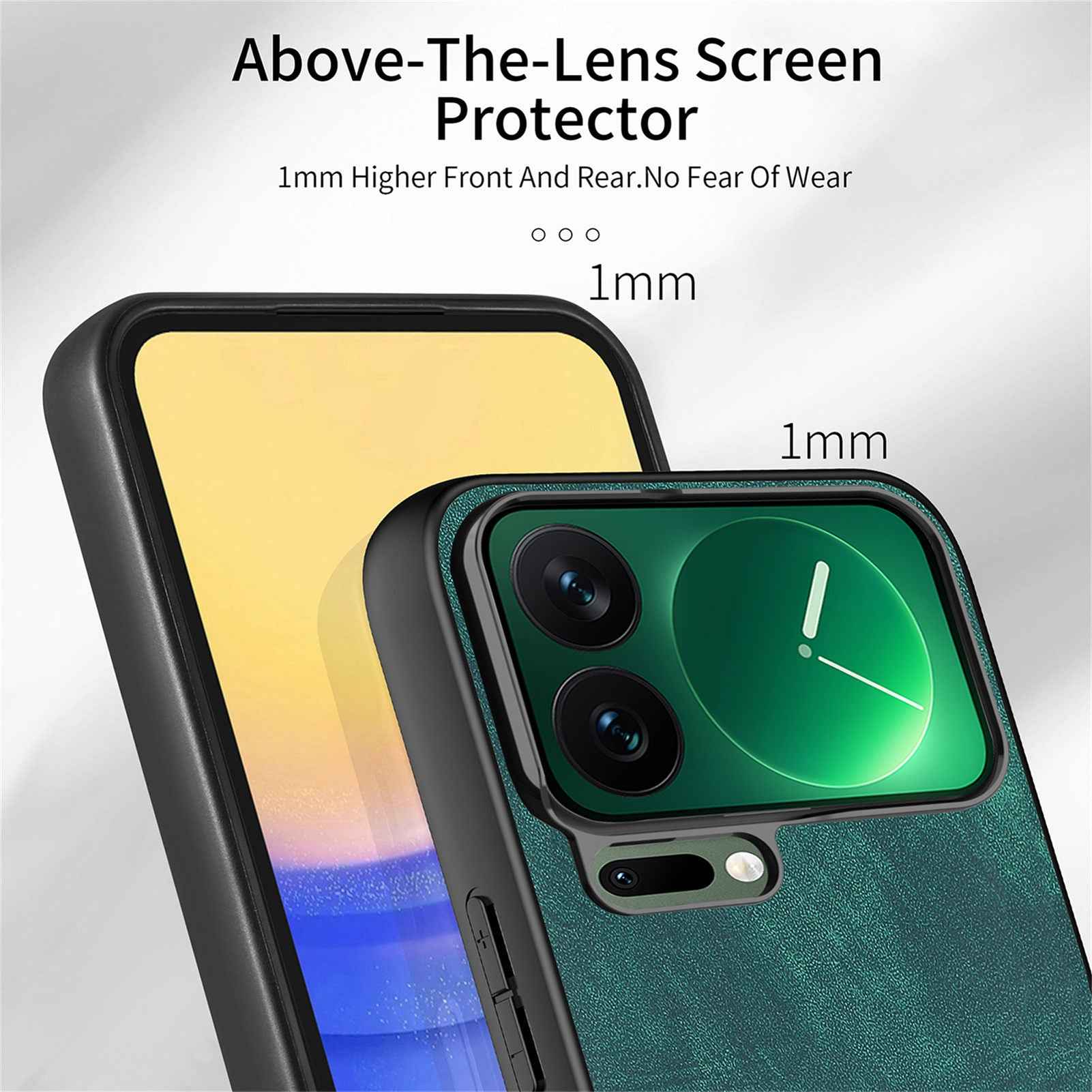 For Xiaomi 17 Pro Case Shockproof Slim Retro Leather Phone Back Cover - Green