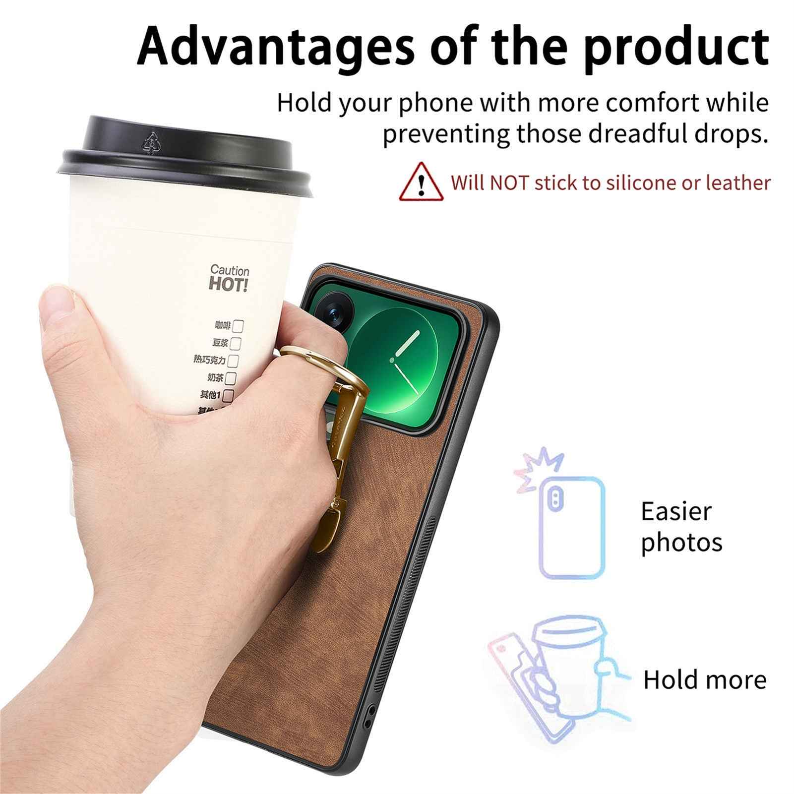 For Xiaomi 17 Pro Case CASENEO D22 Folding Kickstand Retro Leather Back Phone Cover - Brown