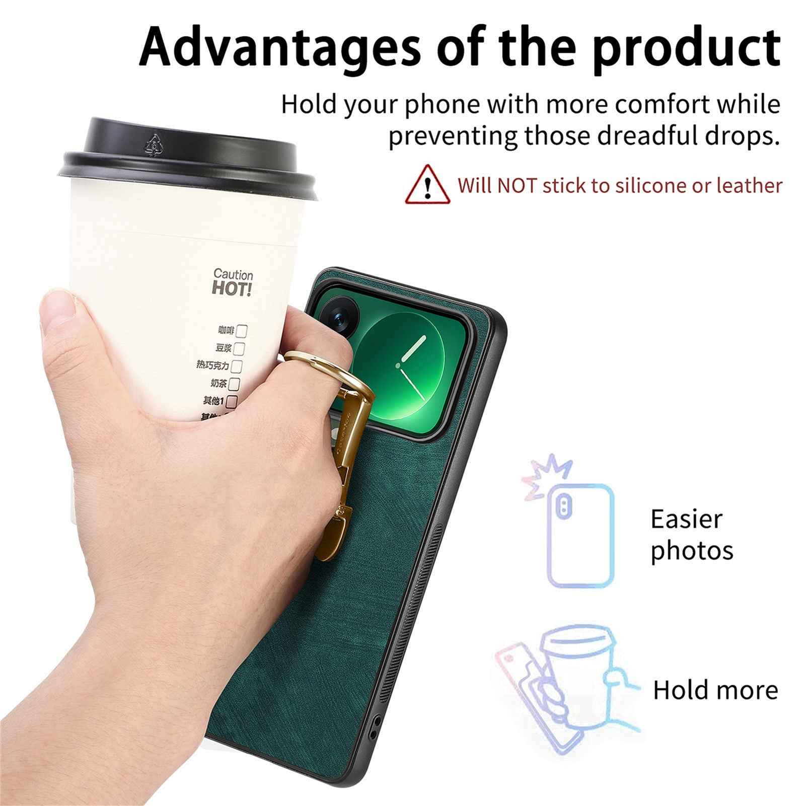 For Xiaomi 17 Pro Case CASENEO D22 Folding Kickstand Retro Leather Back Phone Cover - Green