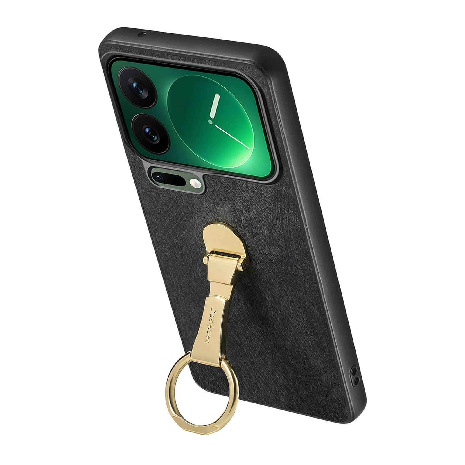 For Xiaomi 17 Pro Case CASENEO D22 Folding Kickstand Retro Leather Back Phone Cover - Black