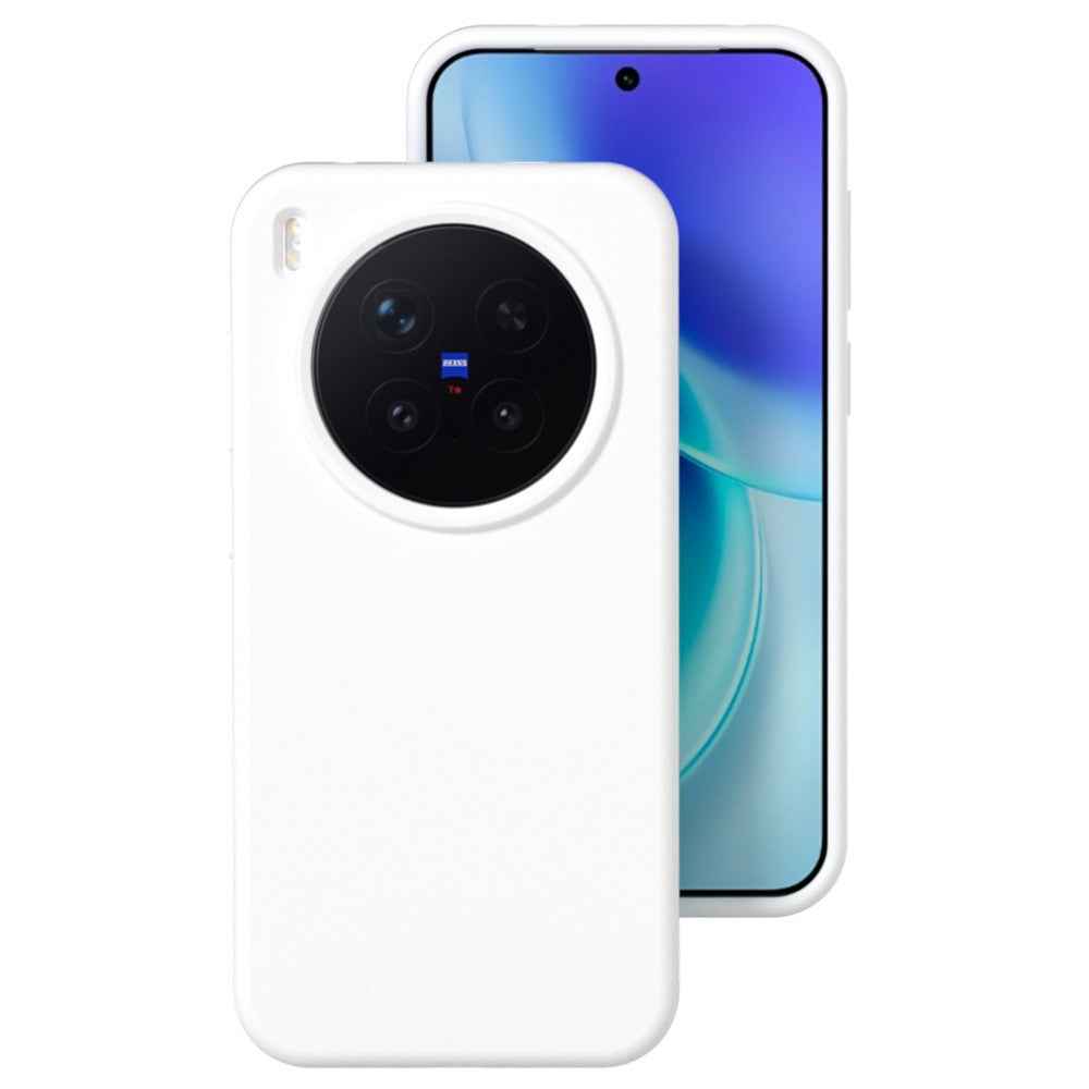 For vivo X300 Pro 5G Liquid Silicone Phone Case Skin-Friendly Shockproof Protective Back Cover - White