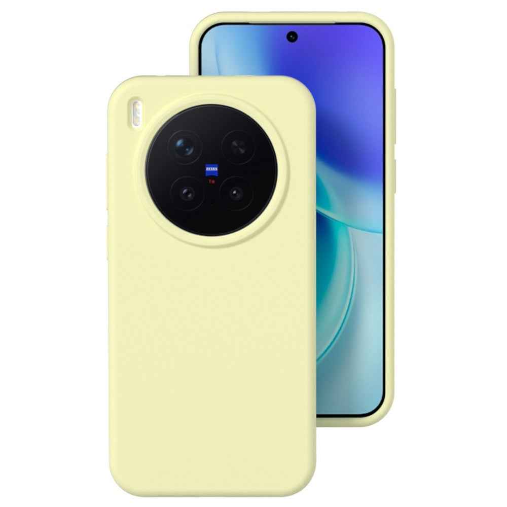 For vivo X300 Pro 5G Liquid Silicone Phone Case Skin-Friendly Shockproof Protective Back Cover - Cream Yellow