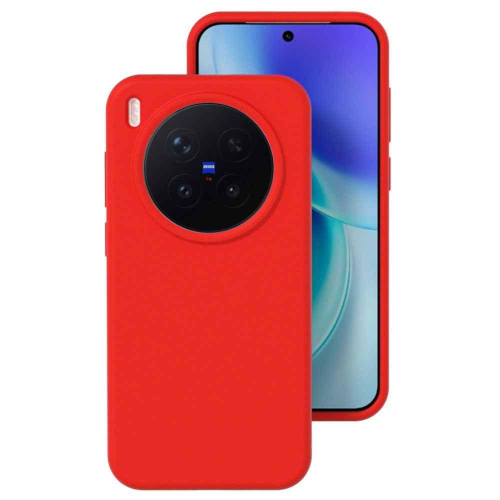 For vivo X300 Pro 5G Liquid Silicone Phone Case Skin-Friendly Shockproof Protective Back Cover - Red
