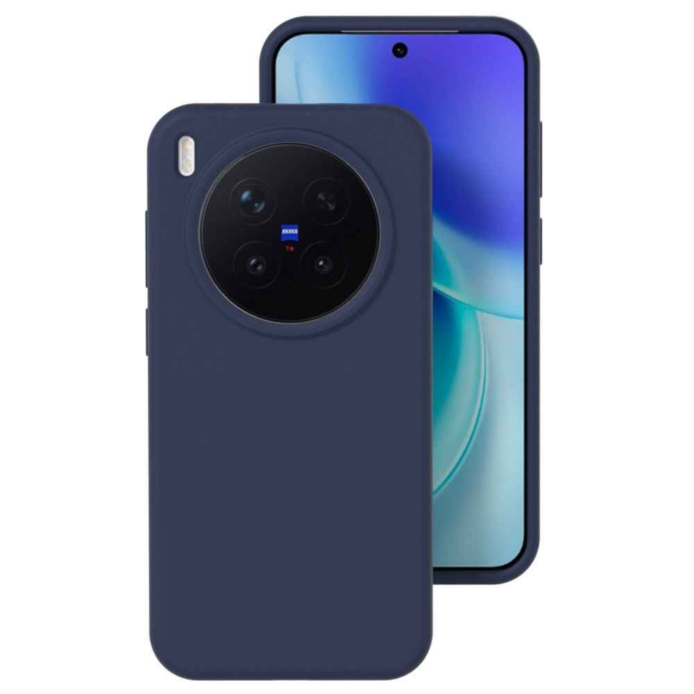 For vivo X300 Pro 5G Liquid Silicone Phone Case Skin-Friendly Shockproof Protective Back Cover - Midnight Blue