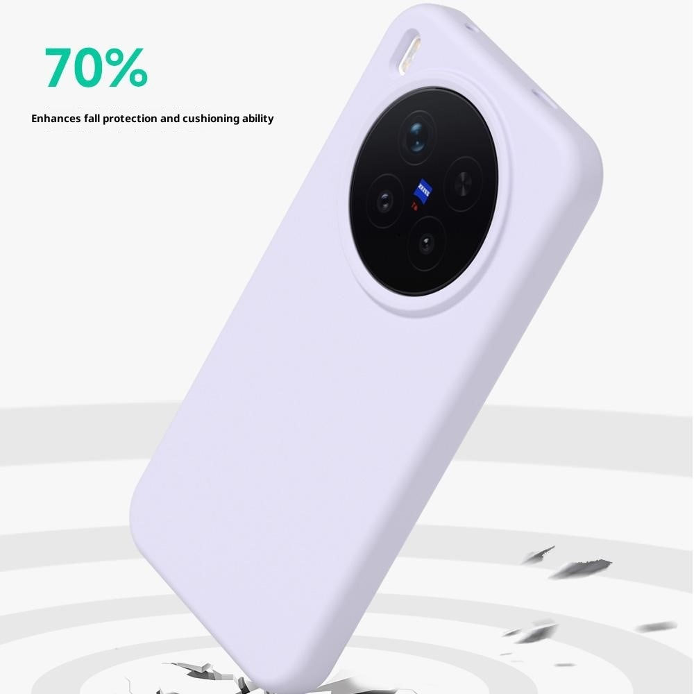 For vivo X300 Pro 5G Liquid Silicone Phone Case Skin-Friendly Shockproof Protective Back Cover - Dark Grey