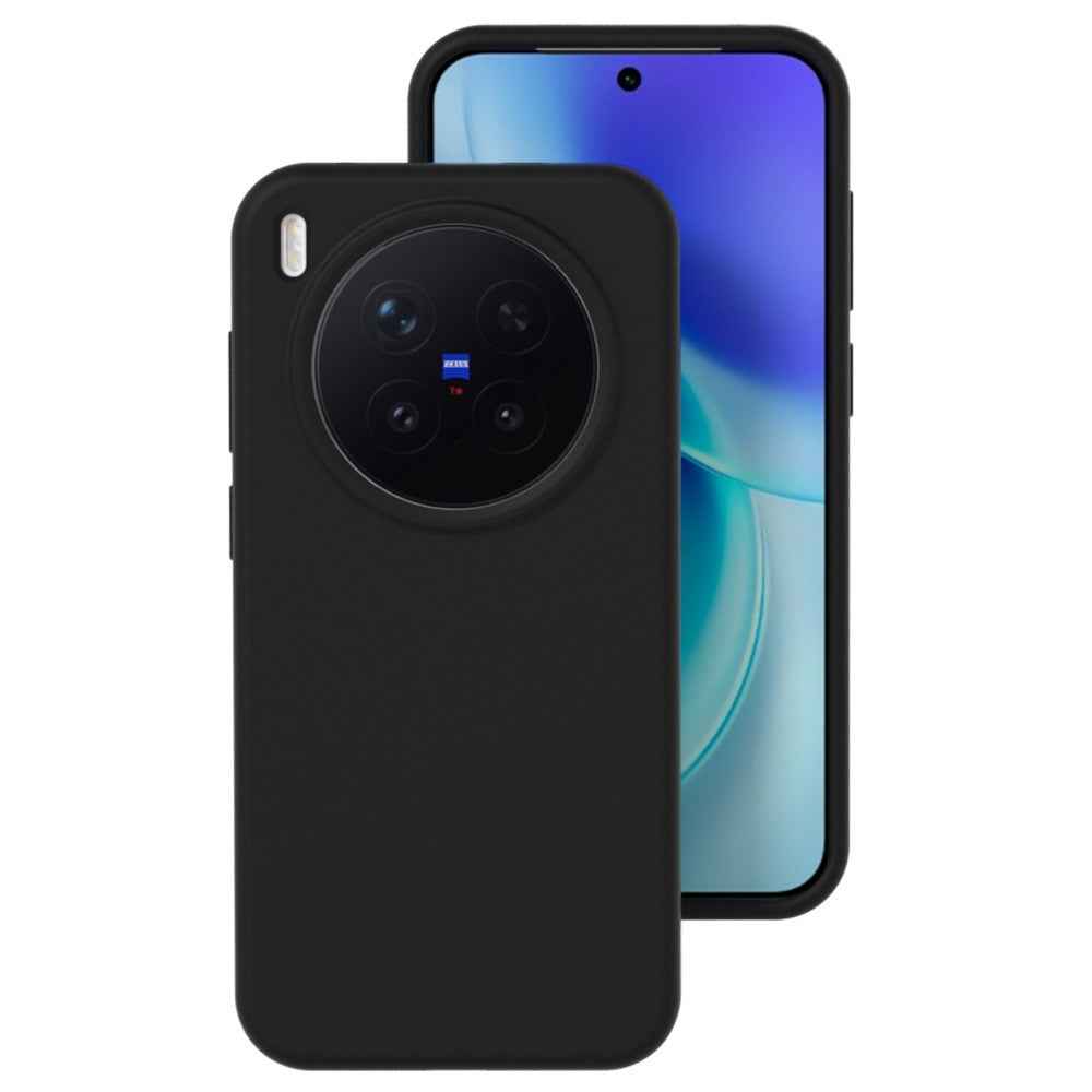 For vivo X300 Pro 5G Liquid Silicone Phone Case Skin-Friendly Shockproof Protective Back Cover - Black