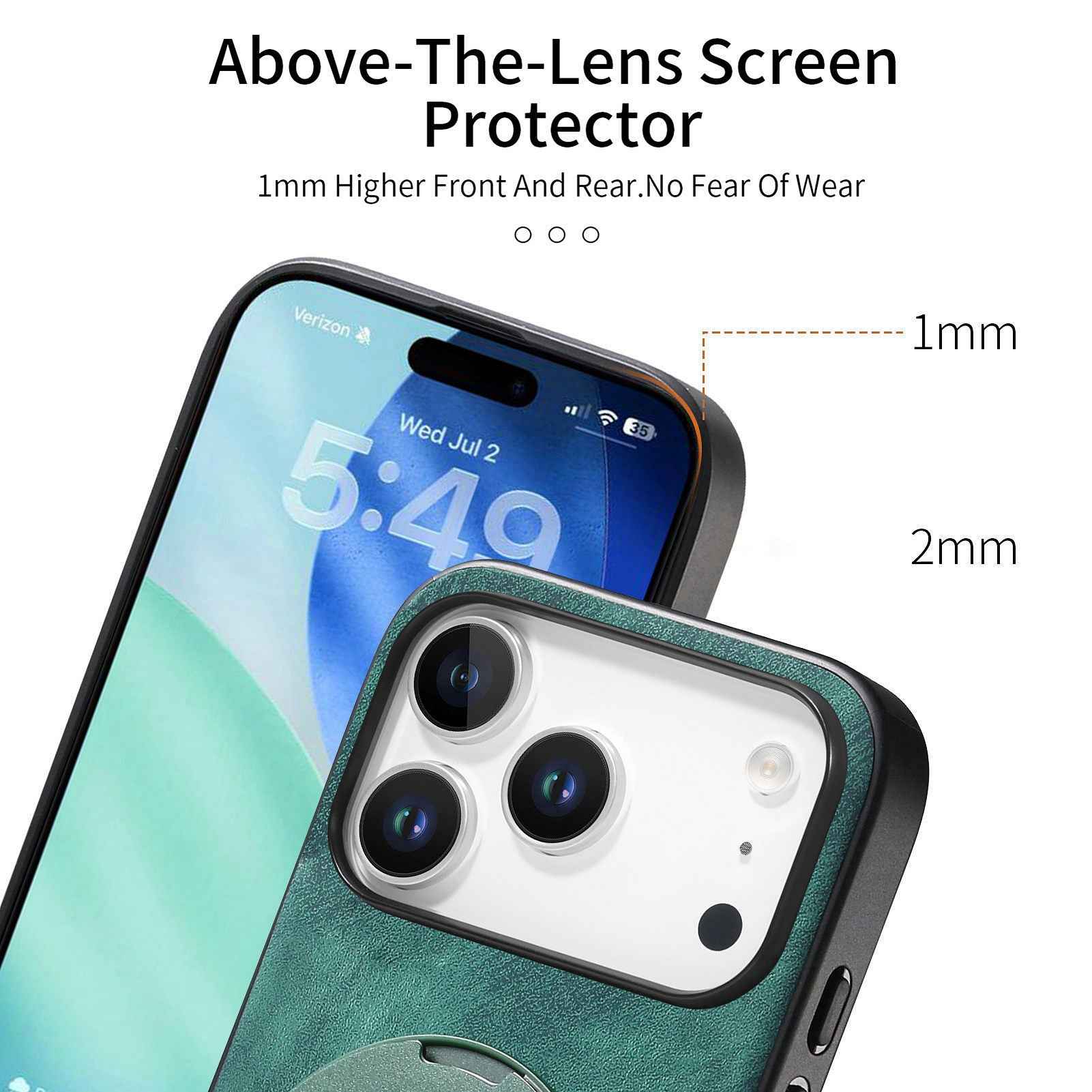 For Xiaomi 17 Pro Phone Case with Rotating Kickstand Stress Relief Retro Leather Back Cover - Green