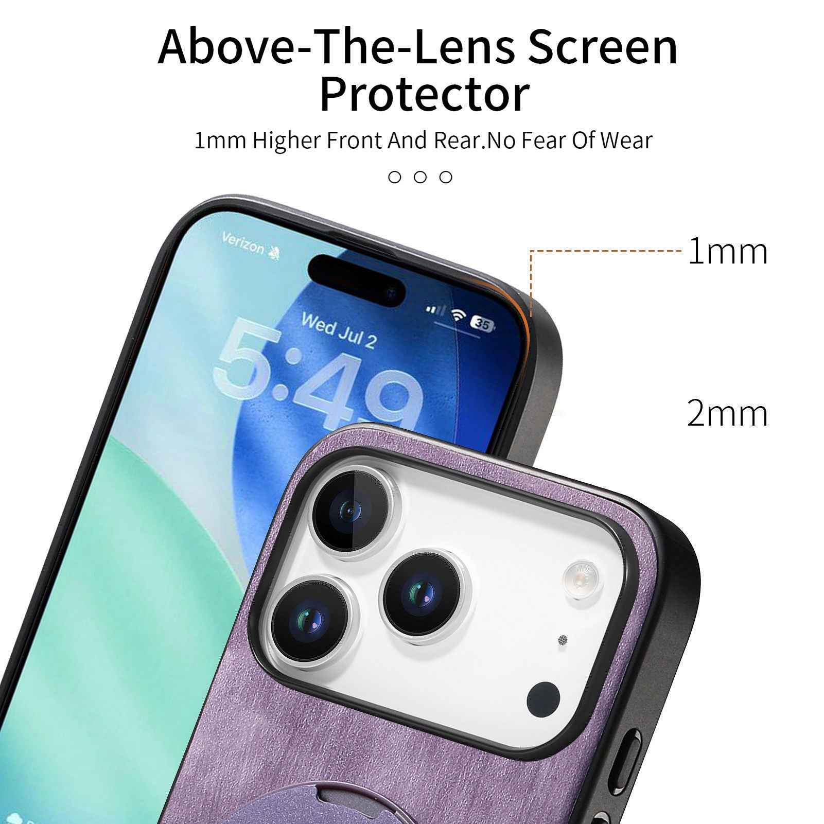 For Xiaomi 17 Pro Phone Case with Rotating Kickstand Stress Relief Retro Leather Back Cover - Purple