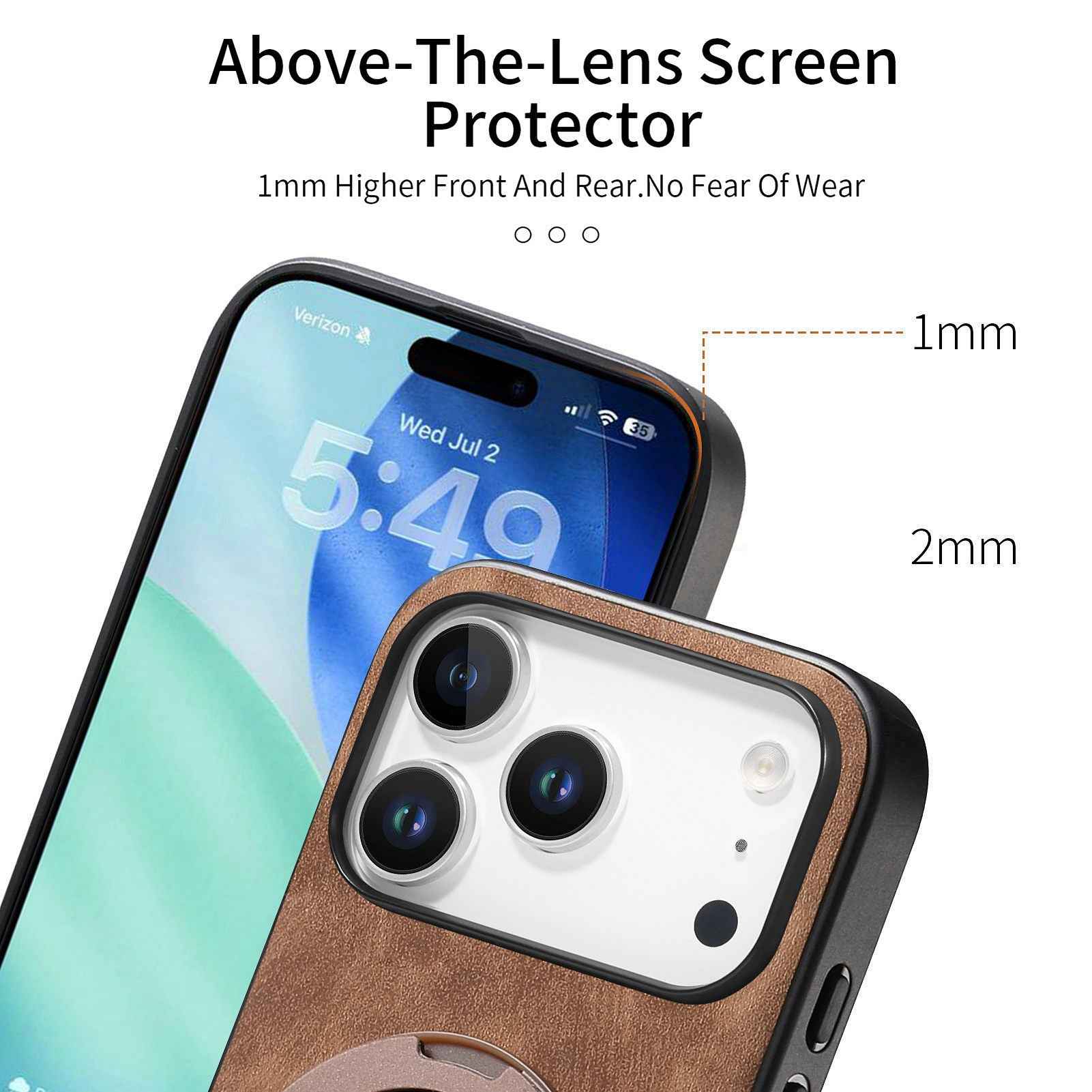 For Xiaomi 17 Pro Phone Case with Rotating Kickstand Stress Relief Retro Leather Back Cover - Brown