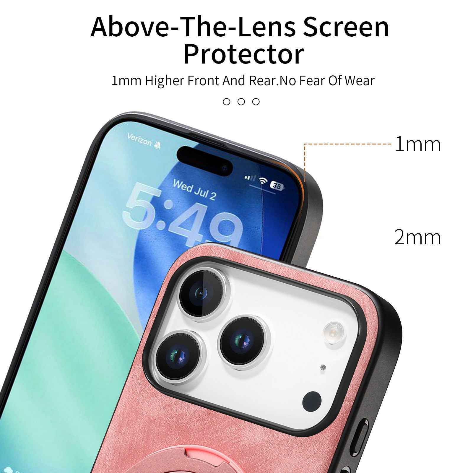 For Xiaomi 17 Pro Phone Case with Rotating Kickstand Stress Relief Retro Leather Back Cover - Pink
