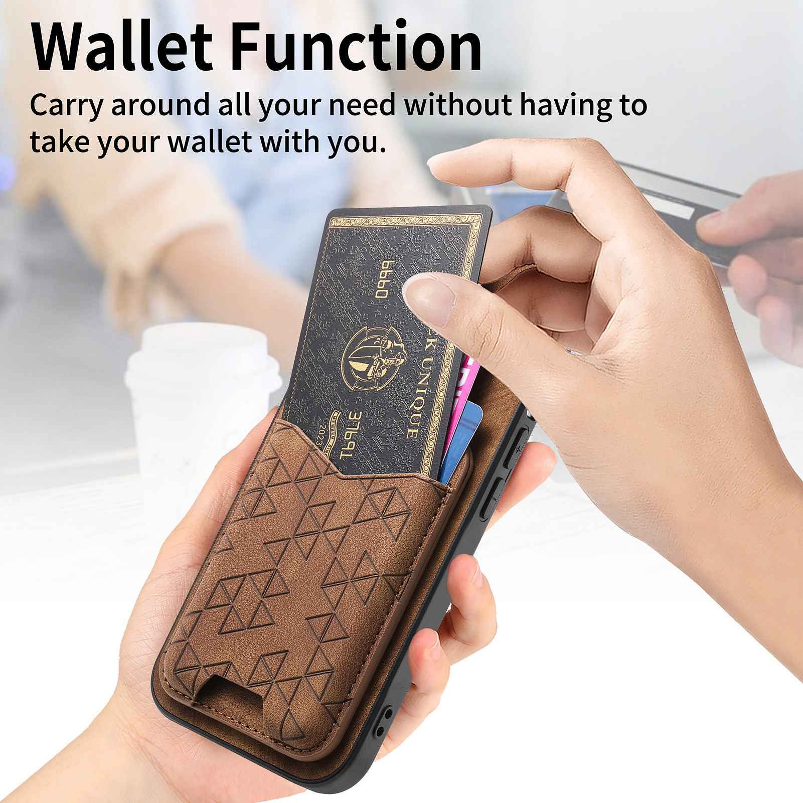 For Xiaomi 17 Pro Case Imprinted Pattern Card Holder Kickstand Leather Back Cover - Brown