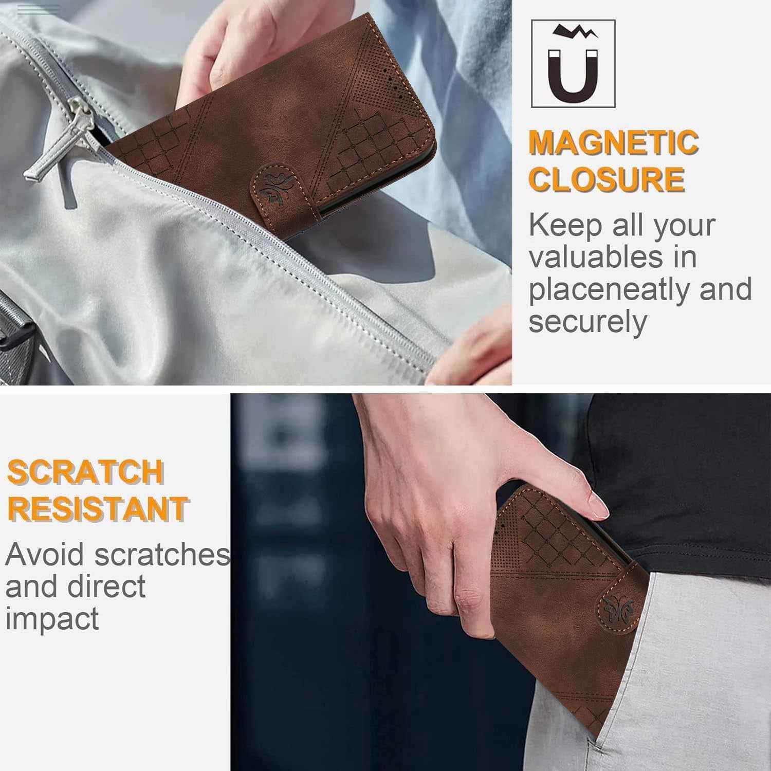 For Xiaomi 17 Pro Leather Wallet Case Butterfly Flower Imprinted Phone Cover with Strap - Coffee