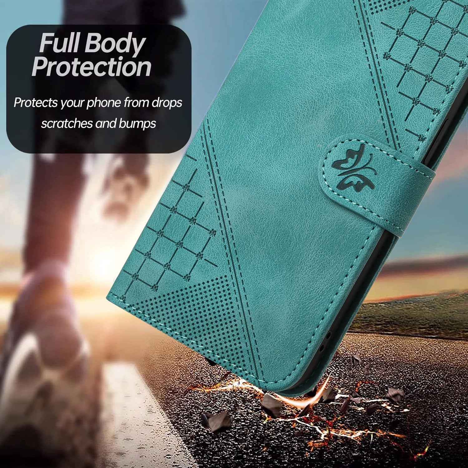 For Xiaomi 17 Pro Leather Wallet Case Butterfly Flower Imprinted Phone Cover with Strap - Light Blue