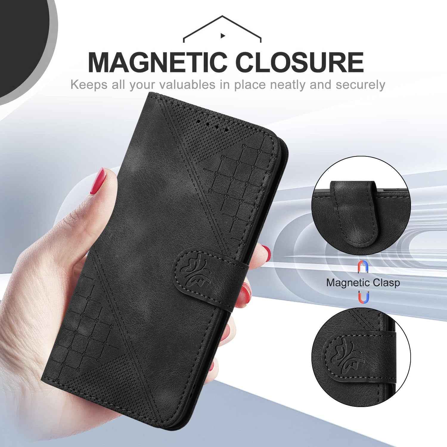 For Xiaomi 17 Pro Leather Wallet Case Butterfly Flower Imprinted Phone Cover with Strap - Black