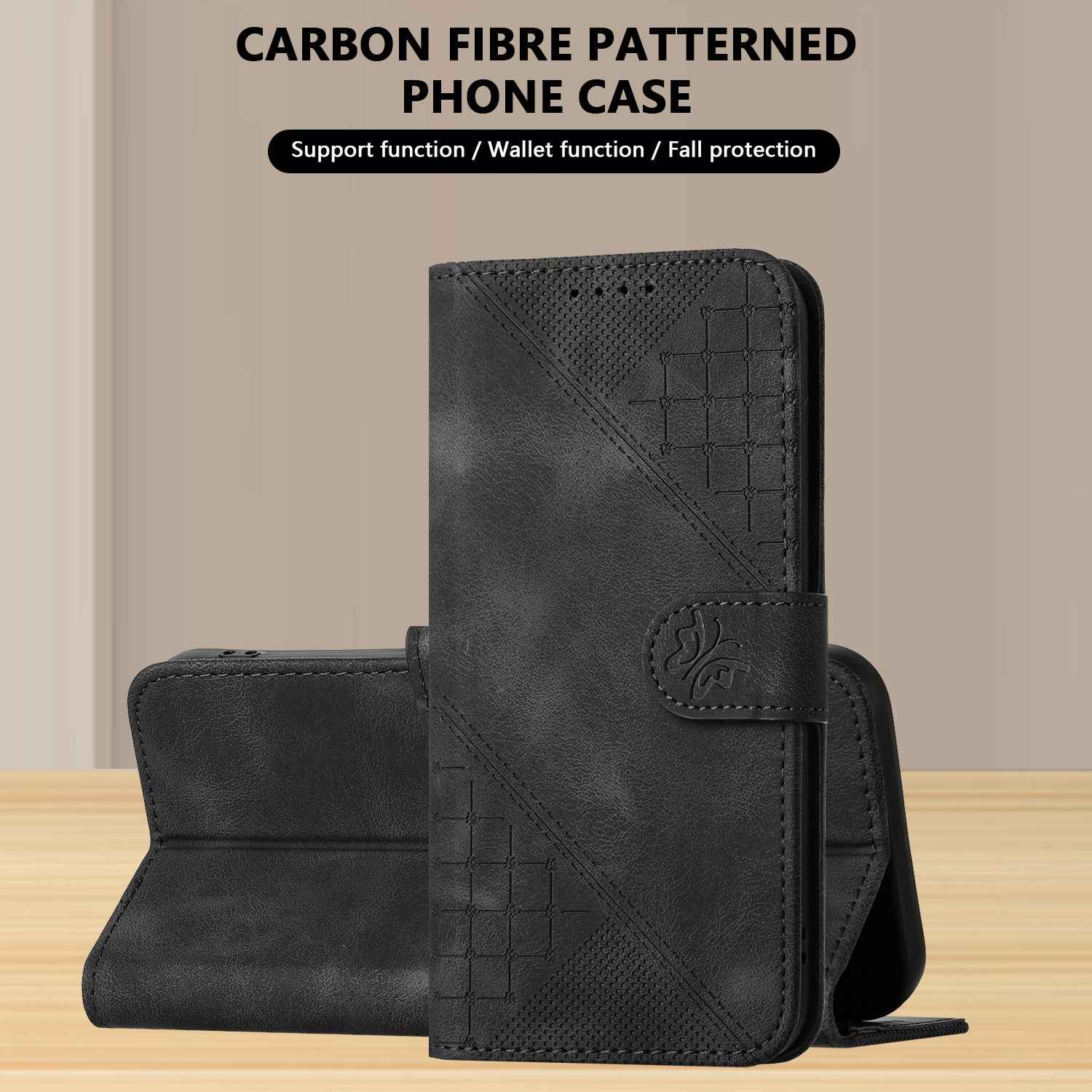 For Xiaomi 17 Pro Leather Wallet Case Butterfly Flower Imprinted Phone Cover with Strap - Black
