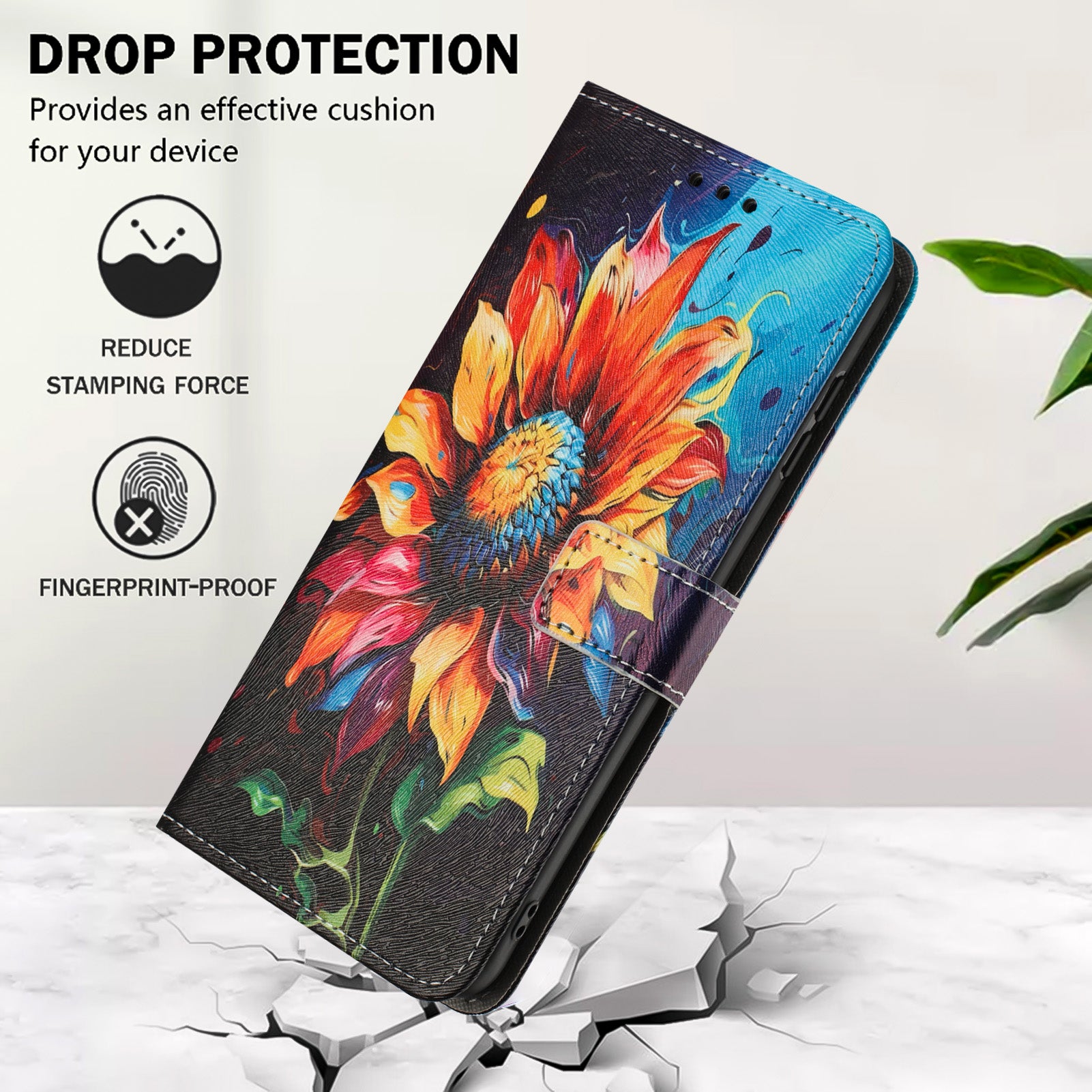 For Xiaomi 17 Pro Max Wallet Case Pattern Printing PU Leather Phone Cover with Lanyard - Sunflower