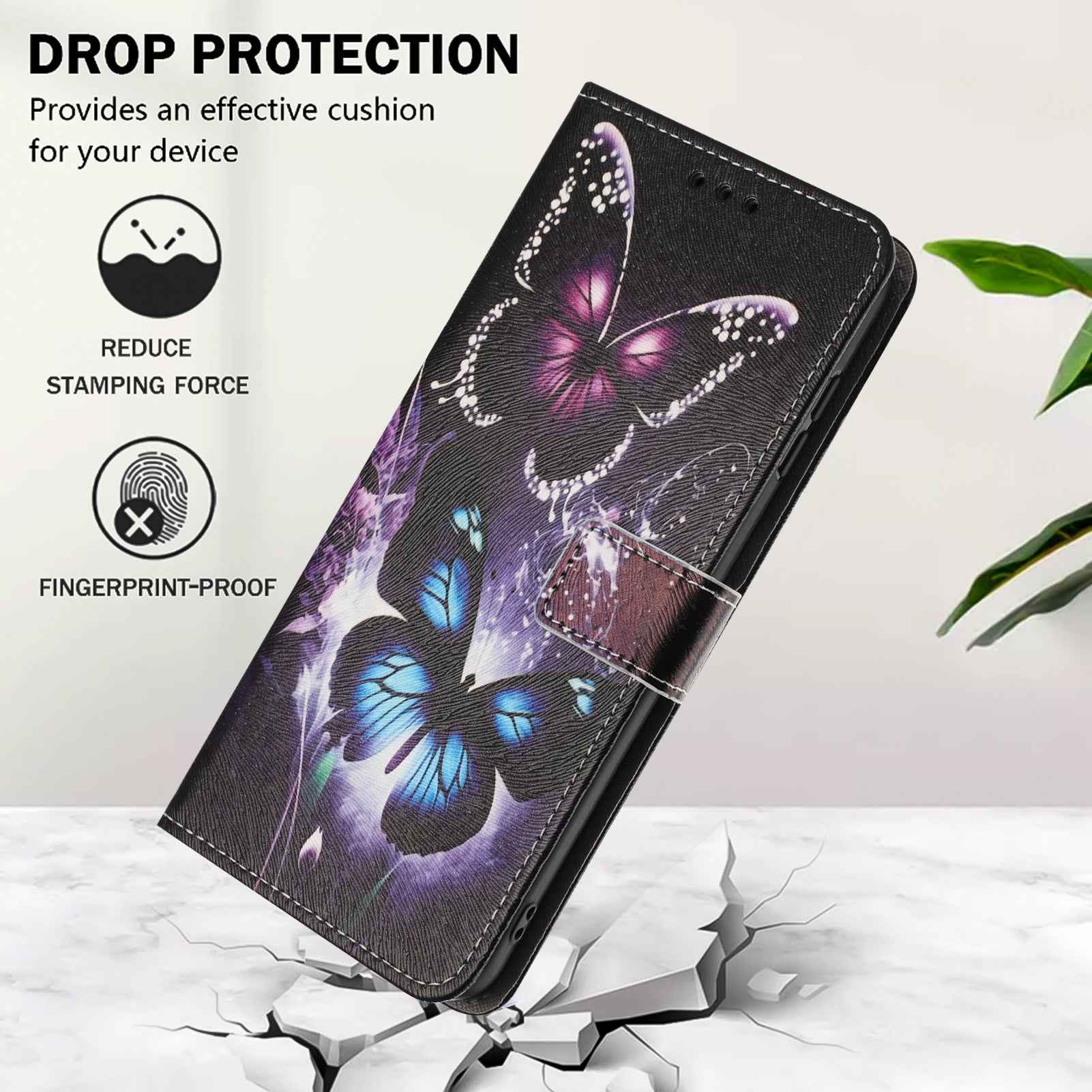 For Xiaomi 17 Pro Wallet Case Pattern Printing PU Leather Phone Cover with Lanyard - Two Butterflies