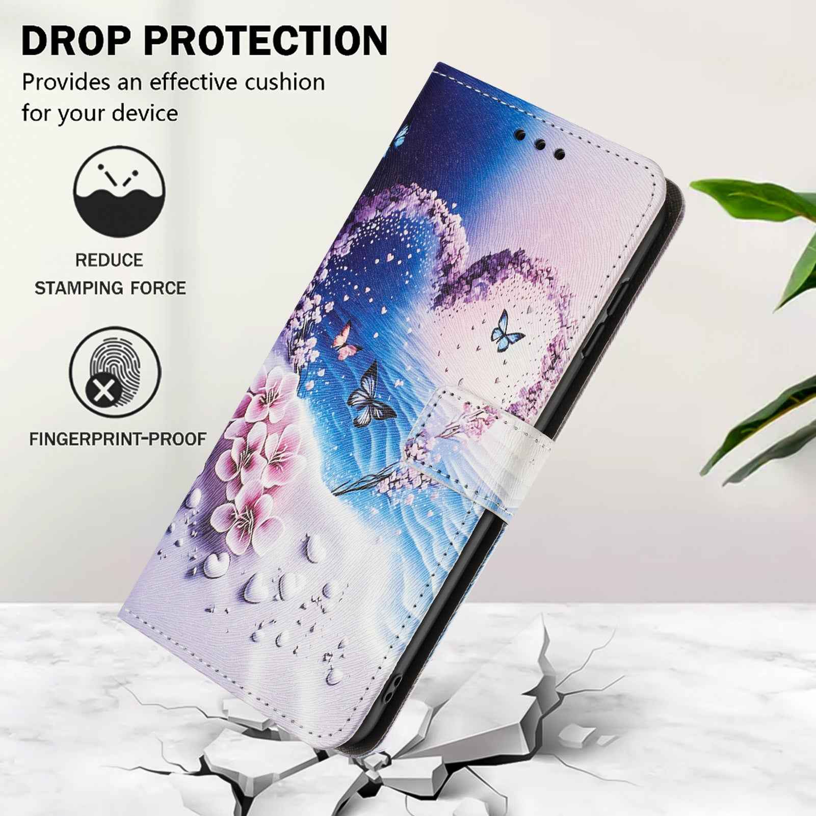 For Xiaomi 17 Pro Wallet Case Pattern Printing PU Leather Phone Cover with Lanyard - Heart Butterfly