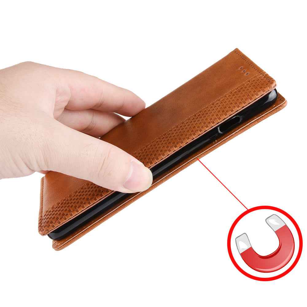 For vivo X300 Pro 5G Leather Case Wallet Stand Retro Texture Phone Cover - Brown